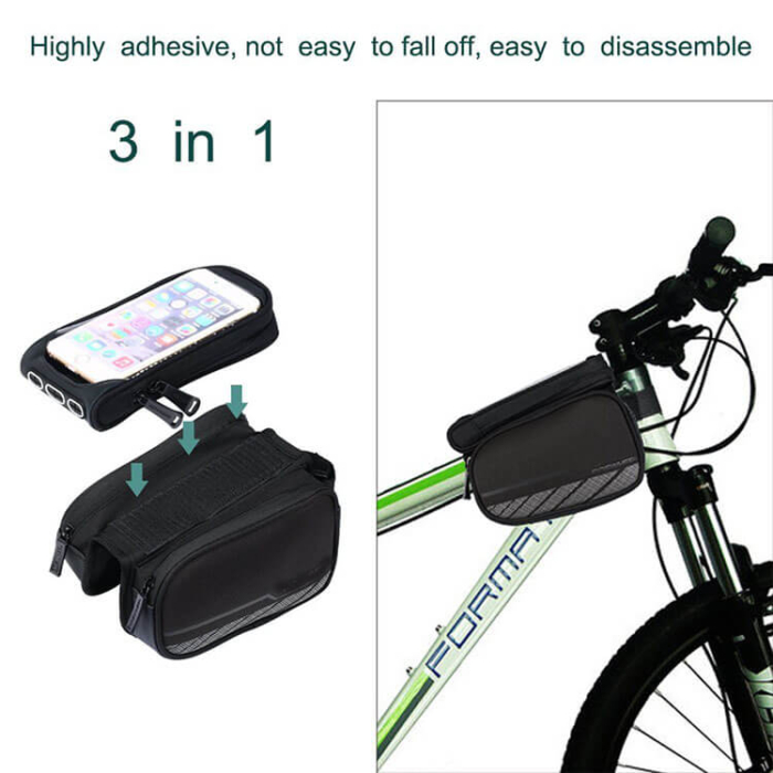Durable 3 In 1 Black Phone Bicycle Bags - Image 8