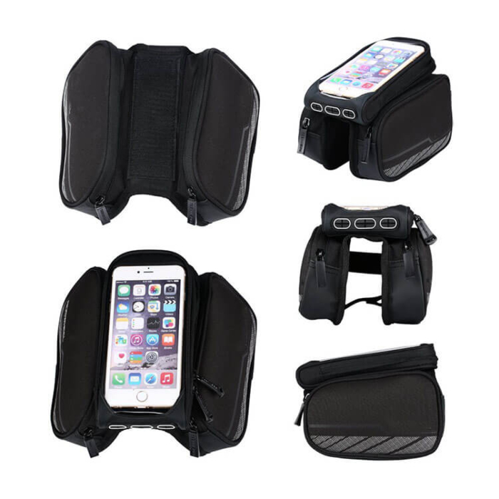 Durable 3 In 1 Black Phone Bicycle Bags