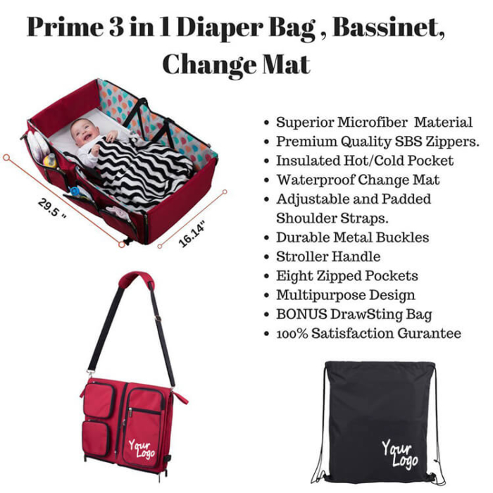 3 In 1 Microfiber Mummy Diaper Bag Set - Image 3