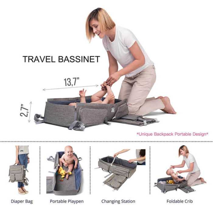 Foldable 3 in 1 Diaper Bag - Image 6