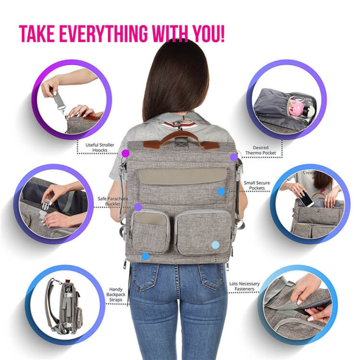 Foldable 3 in 1 Diaper Bag - Image 5