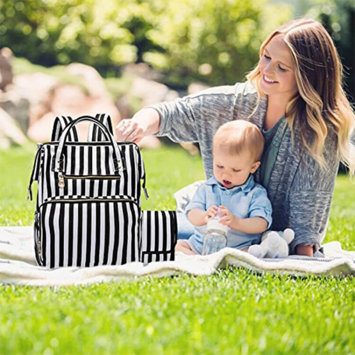 Stripes Diaper Bag For Moms - Image 2