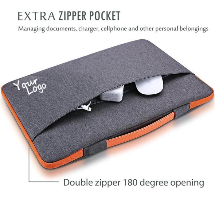 Grey Polyester Sleeve Laptop Bag - Image 6