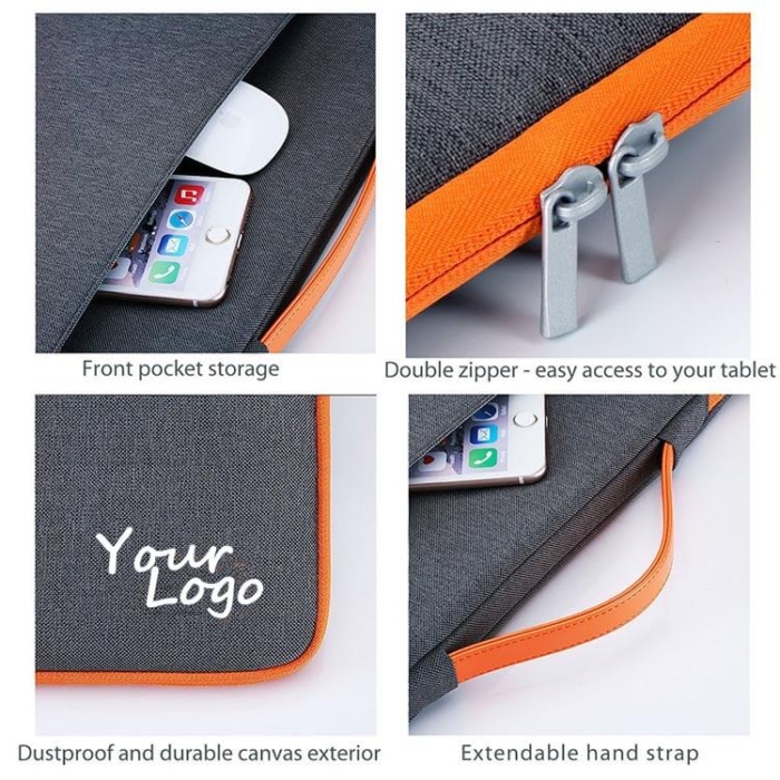 Grey Polyester Sleeve Laptop Bag - Image 4