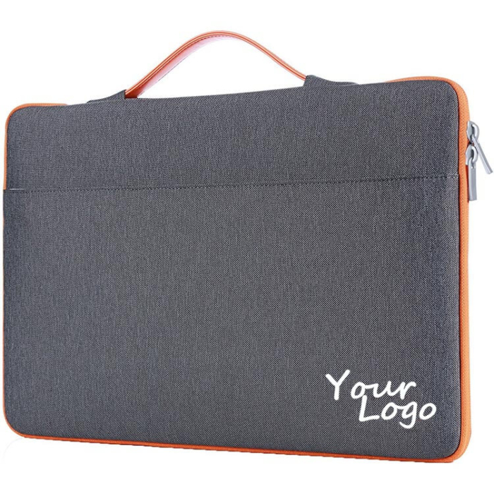 Grey Polyester Sleeve Laptop Bag