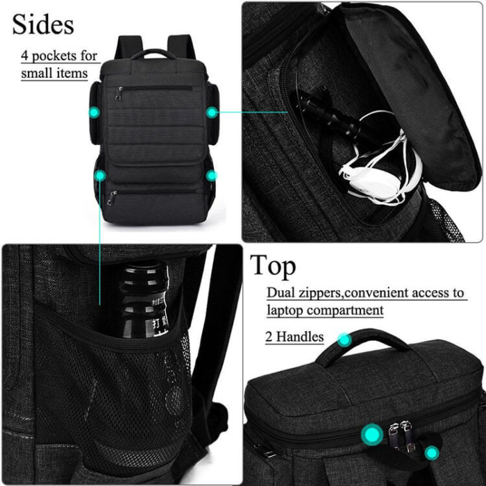 Black multifuntional Laptop Backpacks - Image 8