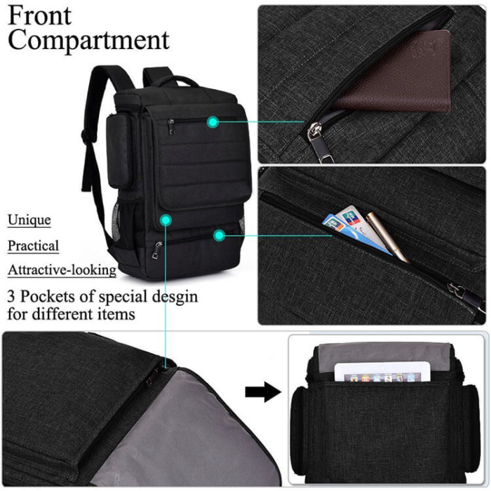 Black multifuntional Laptop Backpacks - Image 4
