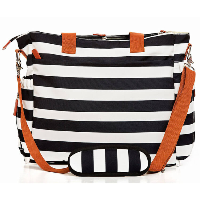 Canvas Shoulder Diaper Bag Striped Tote Baby Bag