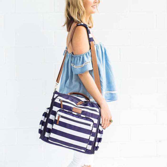 Canvas Blue Stripes Diaper Bags - Image 5