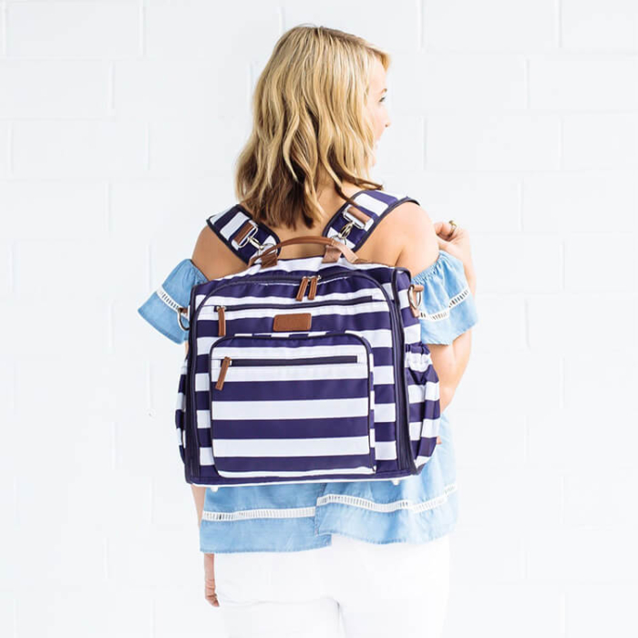 Canvas Blue Stripes Diaper Bags - Image 2