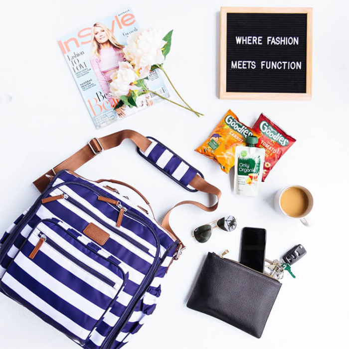 Canvas Blue Stripes Diaper Bags - Image 8