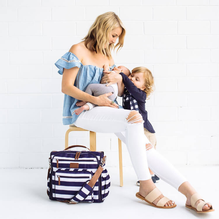 Canvas Blue Stripes Diaper Bags - Image 7