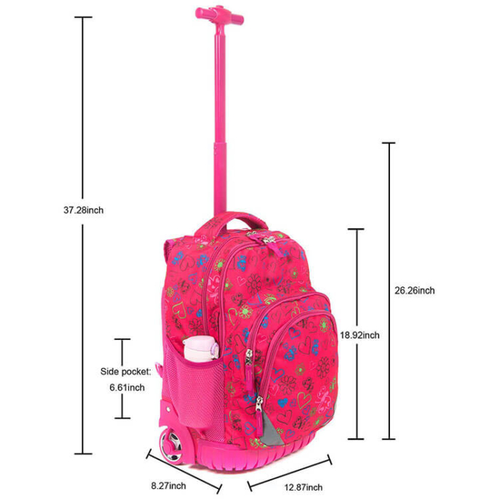 Girls School Trolley Backpack - Image 5