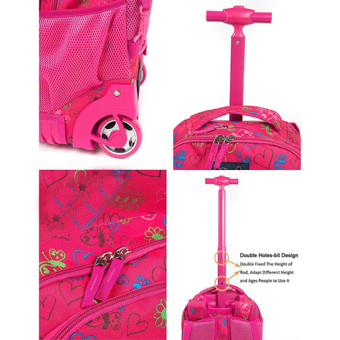 Girls School Trolley Backpack - Image 3