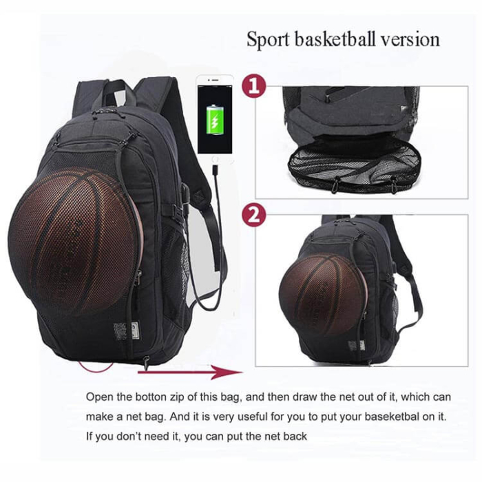 Excellent laptop backpack with basketball function - Image 4