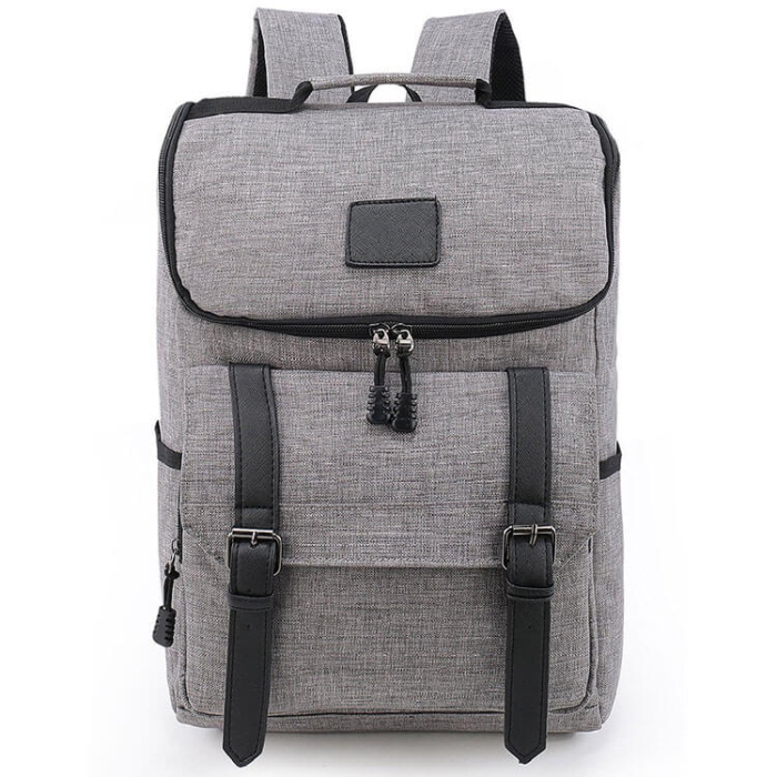 Fashion Mens Backpack Travel Grey Laptop Bag